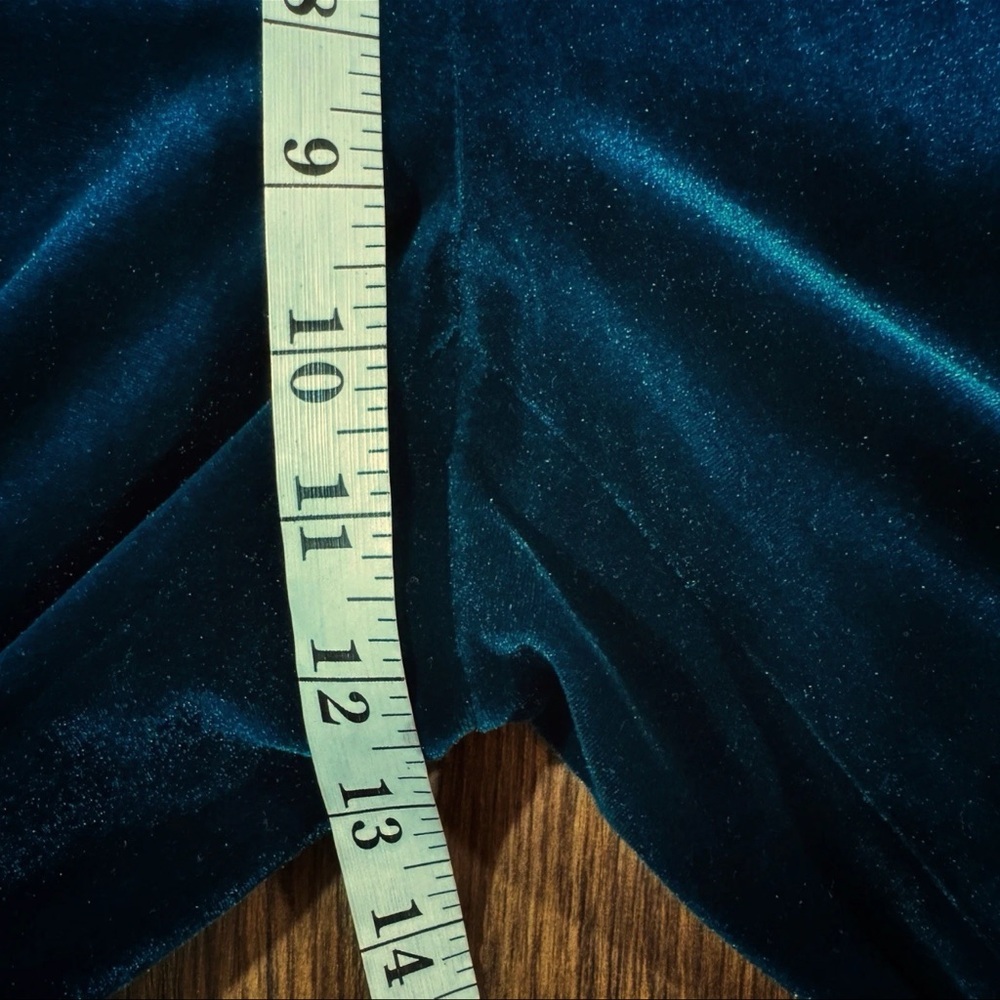 IRIS SETLAKWE Pants Womens Size 4 Turquoise Velvet Lined Straight Leg Side Zip - Picture 11 of 11